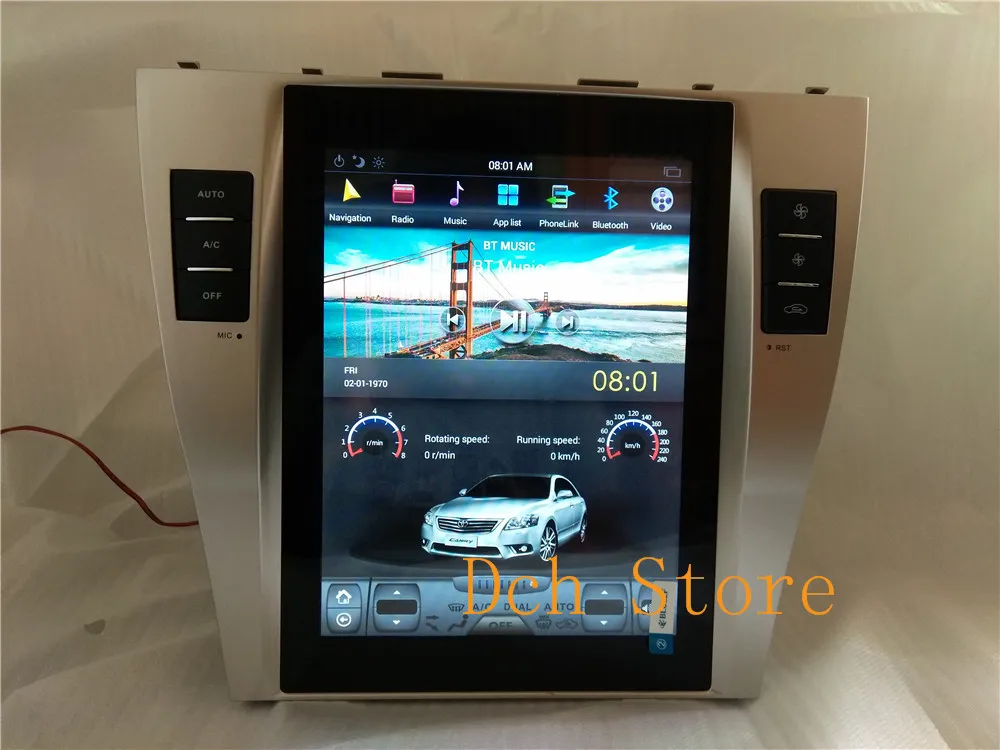 10,4 дюймов Tesla стиль Android 8,1 автомобильный dvd-плеер gps навигация радио авто ips для Toyota Camry 2006-2012 4G ram CARPLAY PX6