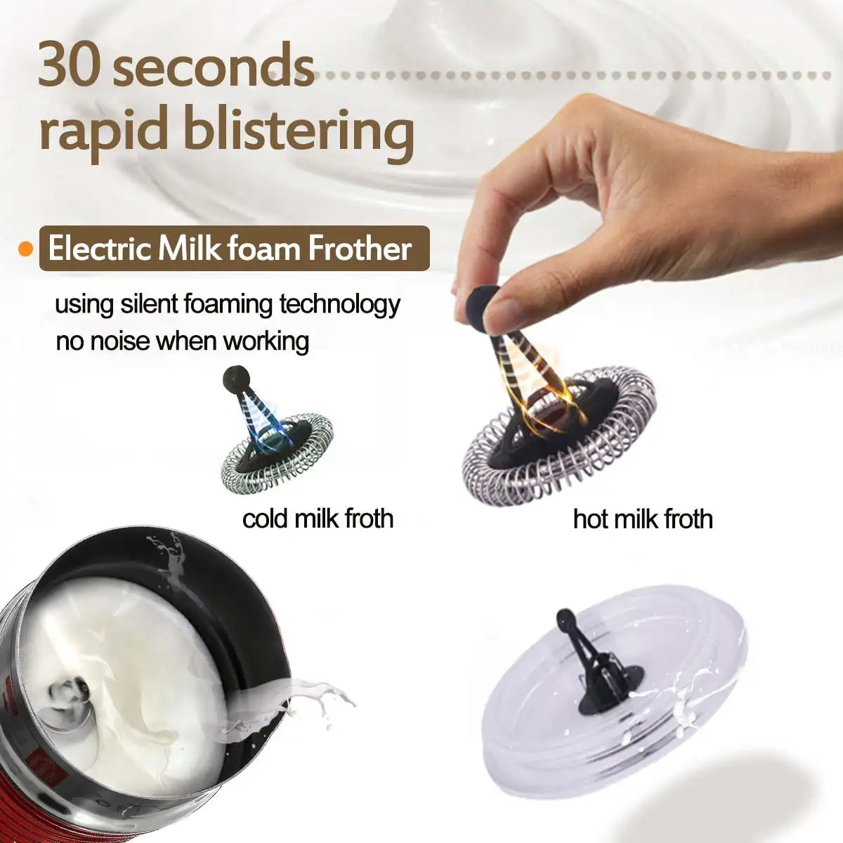 220V Электрический горячей воды/холодного молока Frother Foamer вспенивания молока теплые латте капучино Кофе пена машина Температура хранения