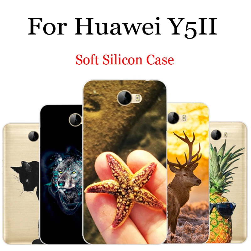 Мультяшные узорные чехлы для телефонов Huawei Y5II силиконовая Мягкая задняя крышка Y