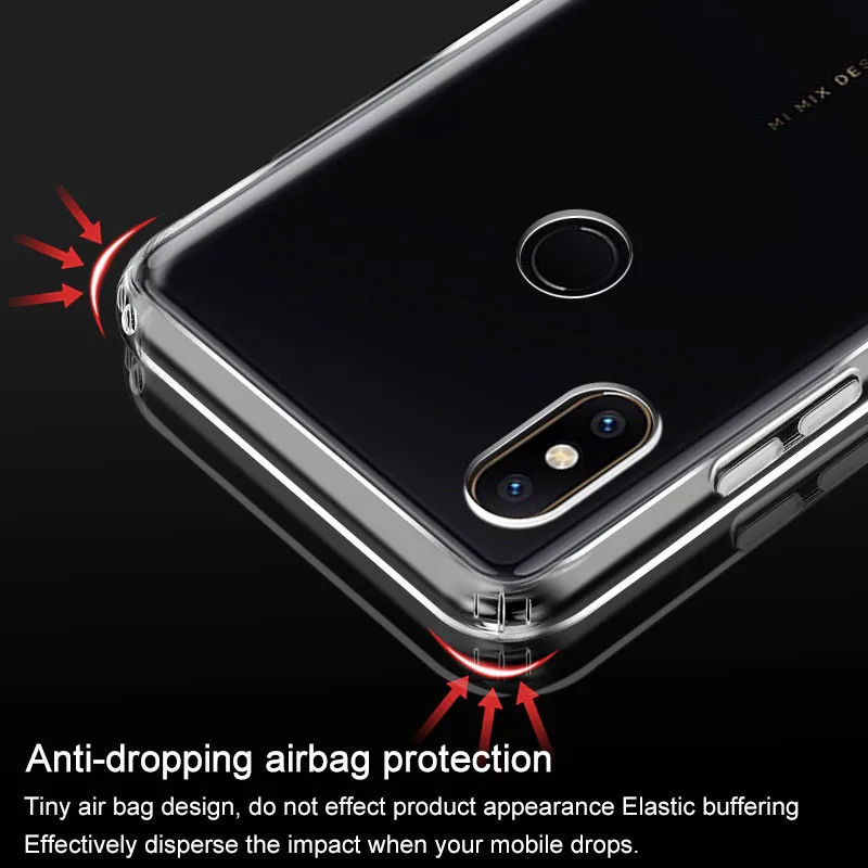 Для xiaomi mi mix2s чехол IMAK Прозрачный Силиконовый ТПУ Мягкая задняя крышка Бесплатная