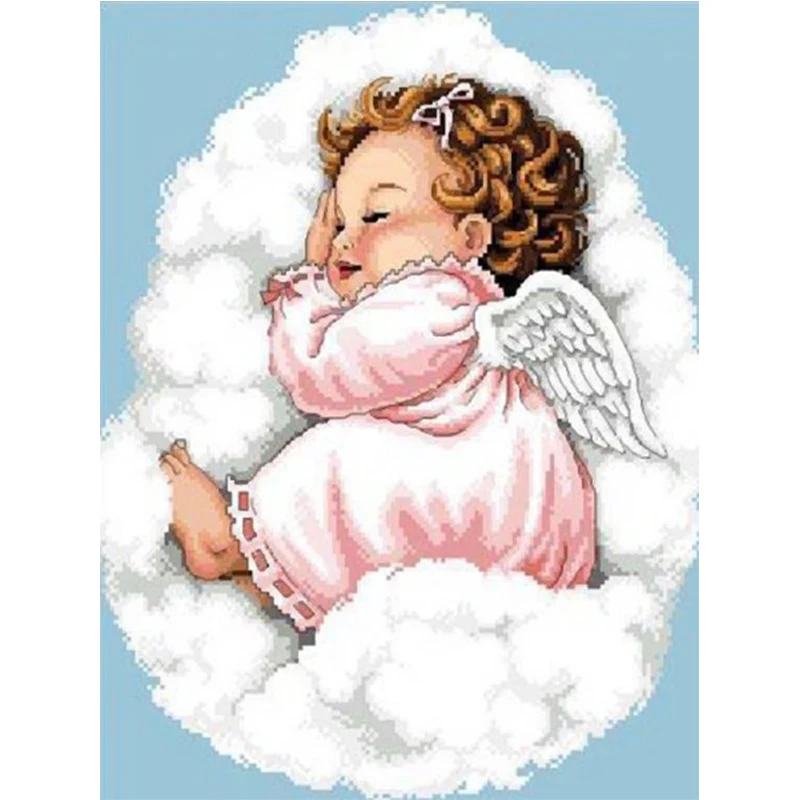 Diamond Painting Religious Angel Baby Kit Picture Rhinestone Sewing New Home Decorative Paint Cute angel little girl | Дом и сад