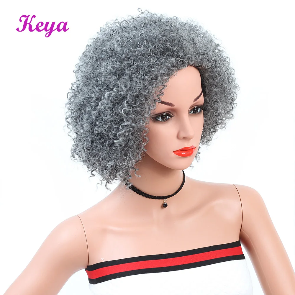 Короткий афро кудрявый парик для черных женщин боб высокая температура волокна