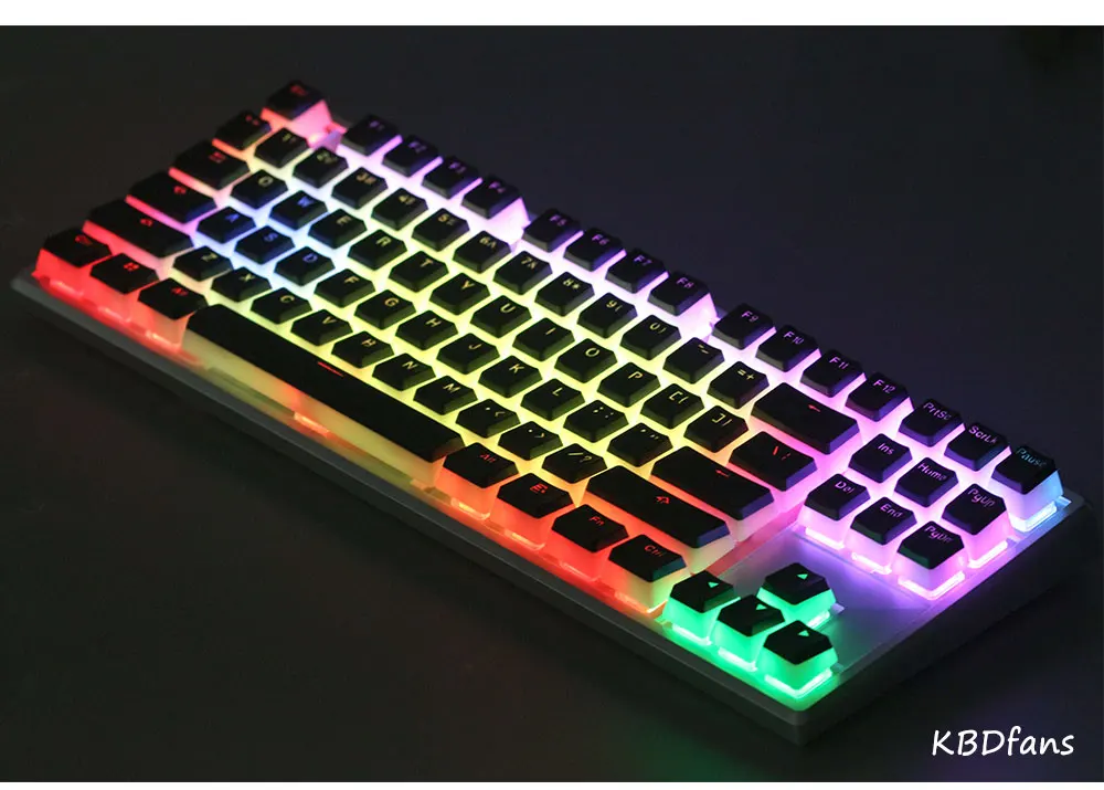 Kbdfans108 PBT двойной удар блеск через ANSI ISO OEM профиль пудинг набор ключей для MX механическая клавиатура