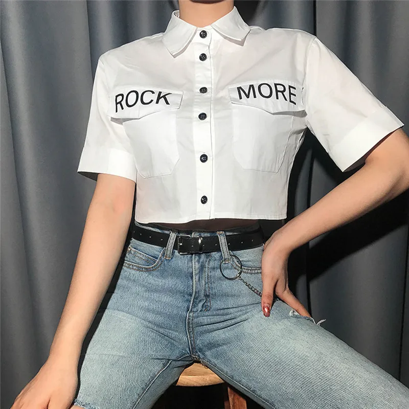 Женские футболки повседневная рубашка с отложным воротником и коротким рукавом