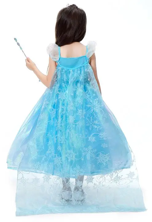 Сетчатое платье для девочек платья принцессы Эльзы Рождественский вечерний