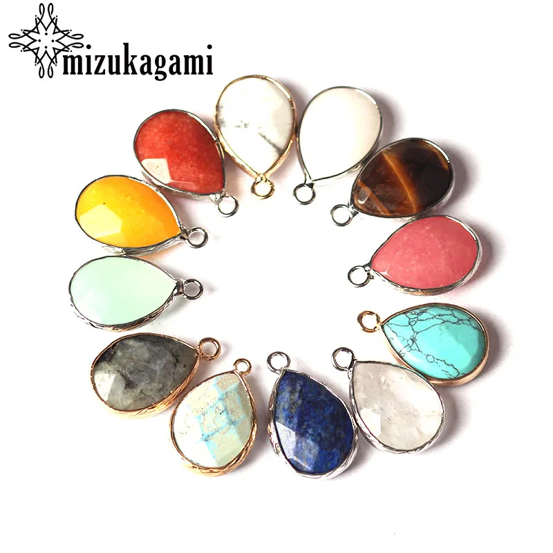14*22 мм 2 шт./лот натуральный камень медальон подвеска медь в форме капли воды Форма
