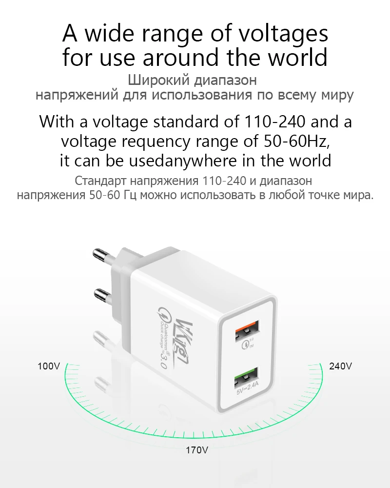 VVKing Quick Charge 3,0 30 Вт USB зарядное устройство для iPhone X 8 быстрое зарядное устройство для samsung s8 s9 s10 Xiaomi huawei Quick Charge 3,0 зарядное устройство