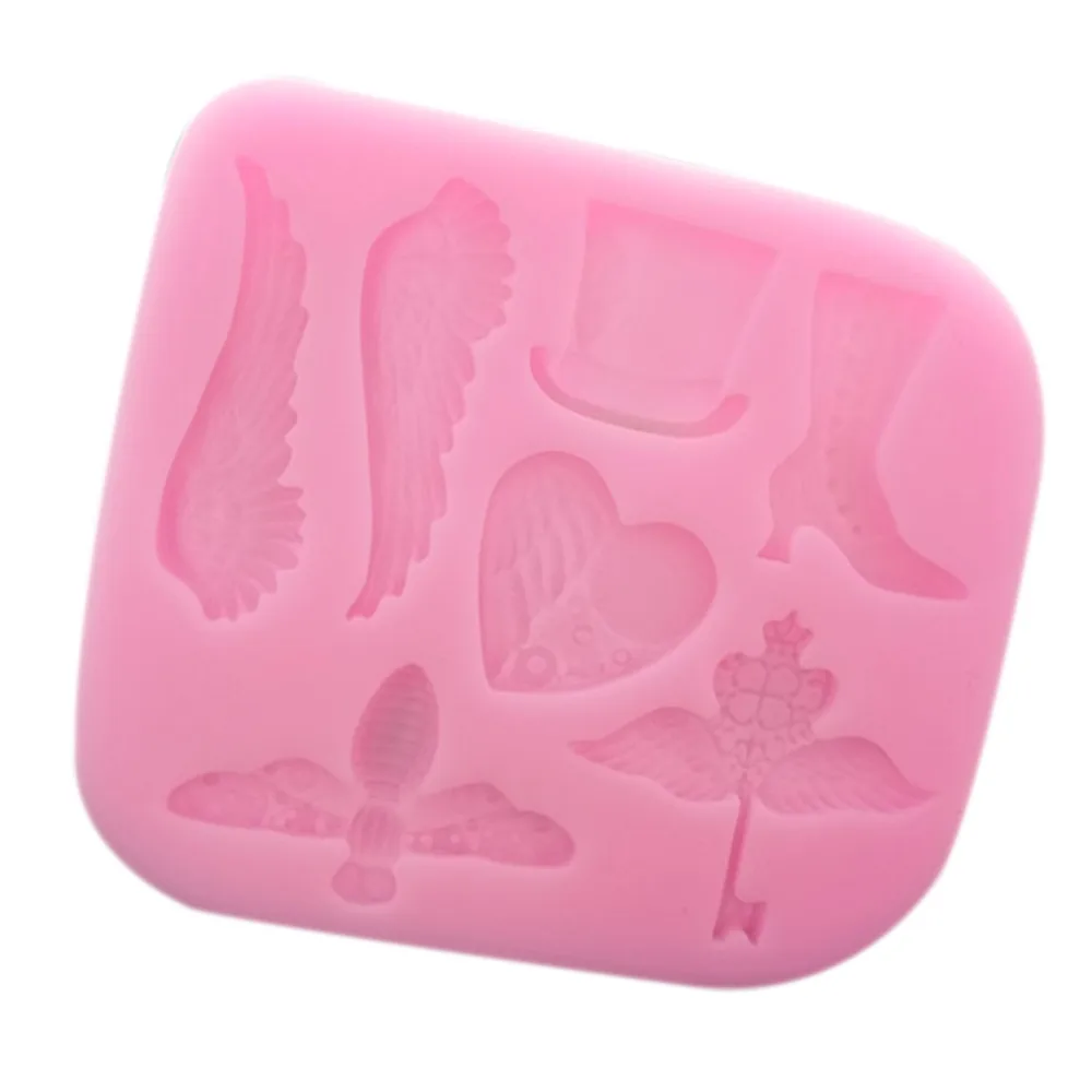 2018 новые розовые торгующиеся 7 стилей крыльев обуви в форме сердца силиконовые