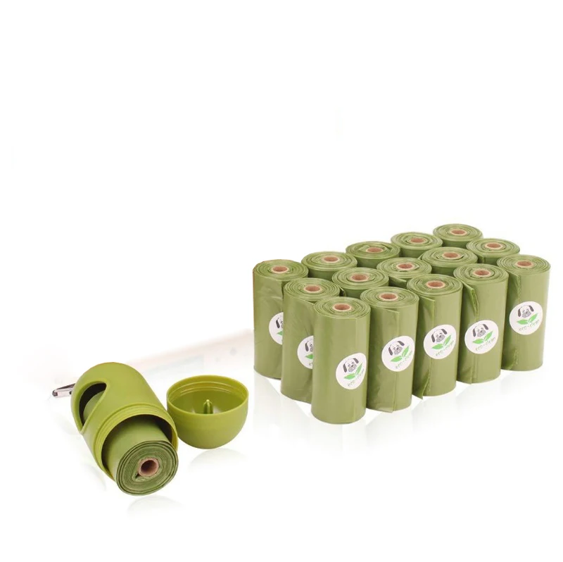 16 rolls-1 dispenser Разлагаемый экологический мешок для собак для домашних животных, мешки для мусора, переноска, биоразлагаемый мешок для уборки, мешок для уборки отходов - Цвет: 16 rolls-1 dispenser