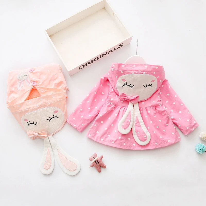 Keelorn Baby Girls Snow Wear New Fashion Winter Rabbit Ear Hooded Outerwear Children's Cotton Clothes Winter Coat for 6M-2T