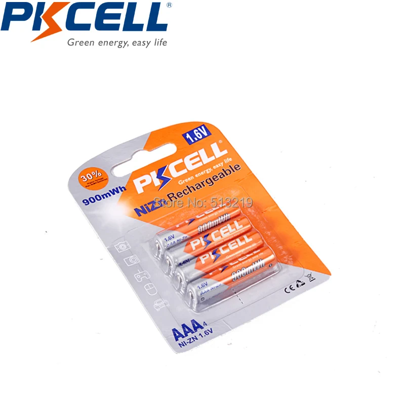 8 шт./2 карты PKCELL1.6v AAA 900mwh NI ZN аккумуляторная батарея 3A батареи aaa nizn batteria для