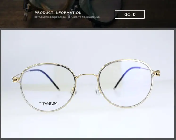 Gold Титан сплав оптическая оправа для очков Для мужчин рецепта корейский Дании Для женщин Брендовая Дизайнерская обувь близорукость очки - Цвет оправы: Gold