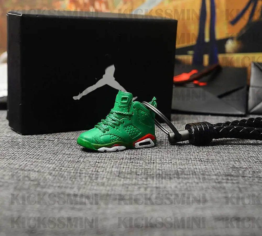 DIY ретро OG Air Jordan " Gatorade" 3D Мини Jordan Брелок в виде кроссовка сумка коробка кулон пара Кукла аксессуар