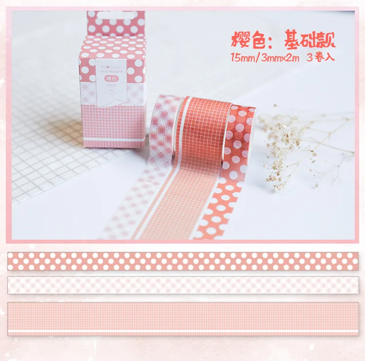 3 шт./компл. васи лента клейкая Washitape Sakura клейкая лента фарфор Винтаж цветочным узором «Единорог», рубашка с изображением фламинго, Papelaria наклейки ленты