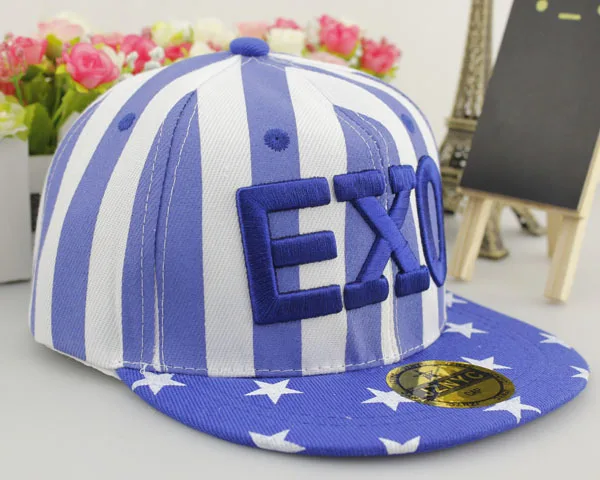 2015 New Children EXO Fashion Sports Snapback Caps Embroidery Baseball Cap Pattern Flat Hip Hop Hats | Тематическая одежда и
