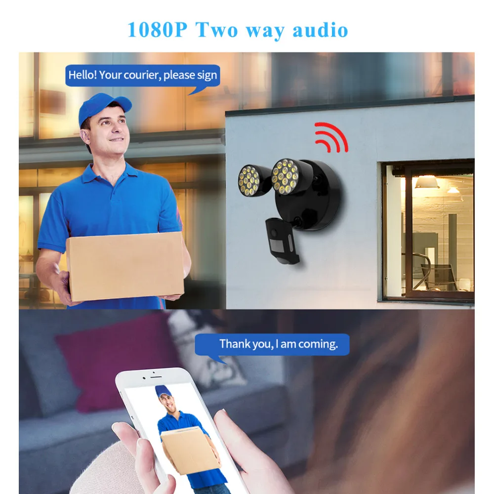 Vstarcam 1080 P открытый 2 светодиодный прожектор IP камера Wifi IP66 водонепроницаемый