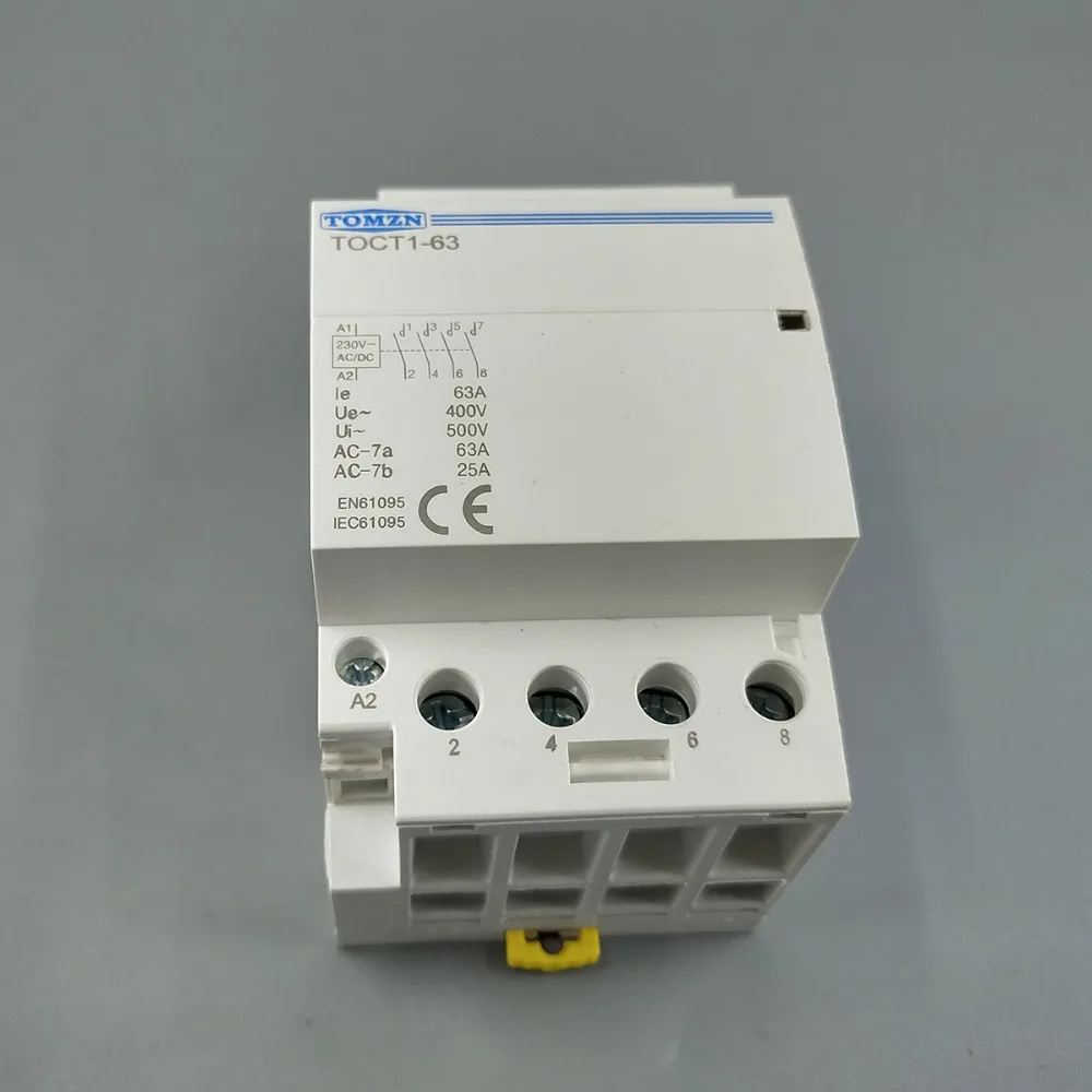 TOCT1 4P 63A 230V AC DC COIL 50/60HZ Din rail Household ac Modular contactor | Contactors