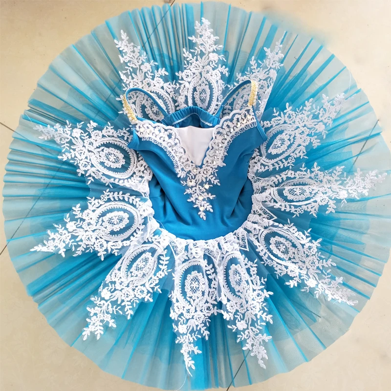 

New Women Tutu Dress Elastic White Floral Baby Girls Tutu Dress Sky-Blue Girls Party Dresses Strap