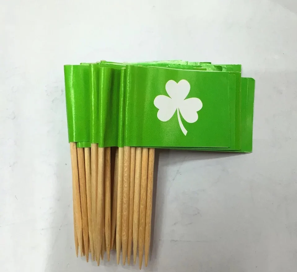 

Irish Flag Clover Print Cupcake Topper Food Toothpicks Party Home Decoration