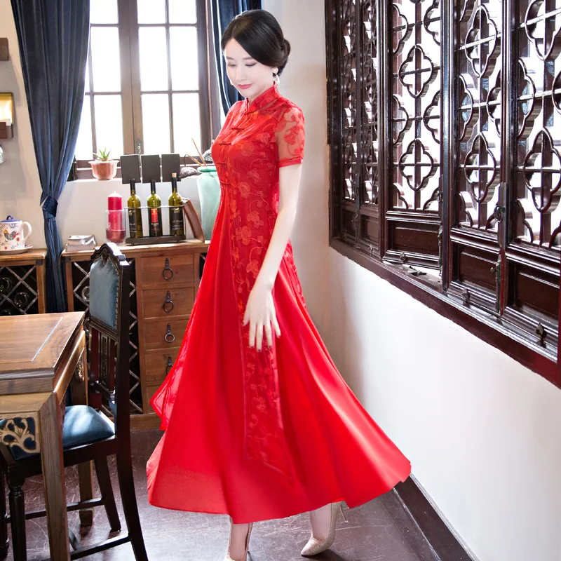 Женское платье Чонсам Aodai традиционная одежда в народном стиле весна 2019|dress for|dress