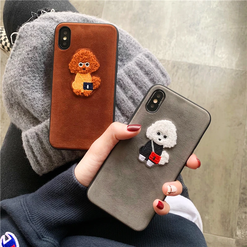 Вышивка 3D милый мультфильм большой глаз Монокуляр Монстры чехол для телефона для Apple iphone 6 6s 7 8 плюс X XS XR MAX