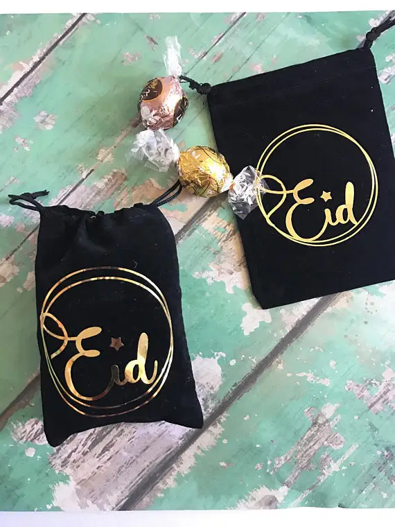 

personalize black Eid Mubarak wedding welcome party treats favor bags Bachelorette Hangover recovery Survival Kit Candy pouches