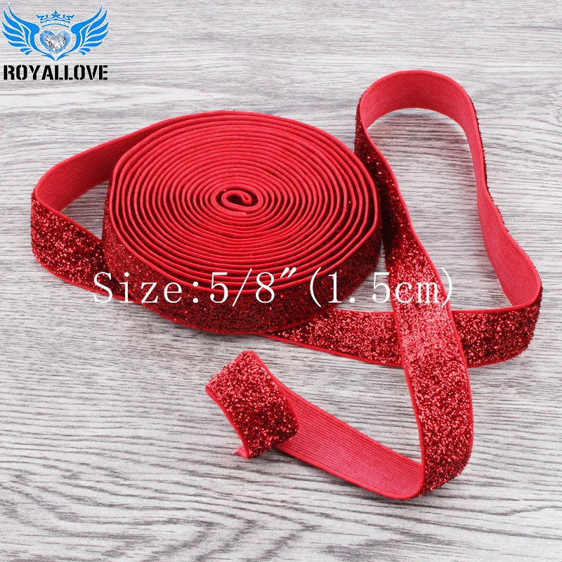 Glitter Fold Over Elastic Band 20 Yards 5/8&quot colors Shiny Rainbow Ribbon FOE for DIY Arts Hair Crafts &amp Sewing Gift | Дом и сад