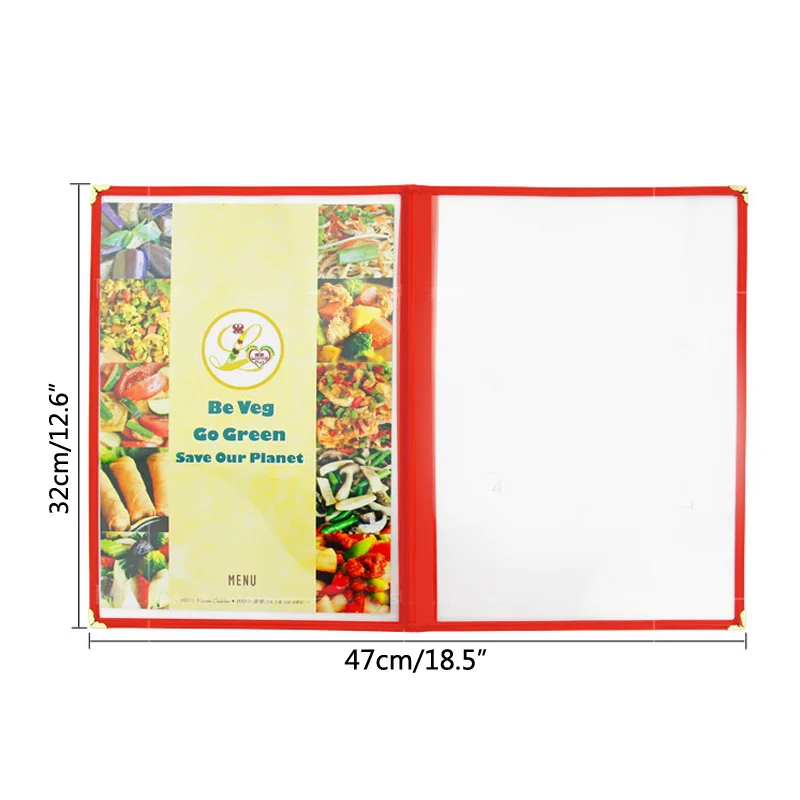 Чехол книжка для меню двойного сложения держатель с 2 страницами и 4 защитными