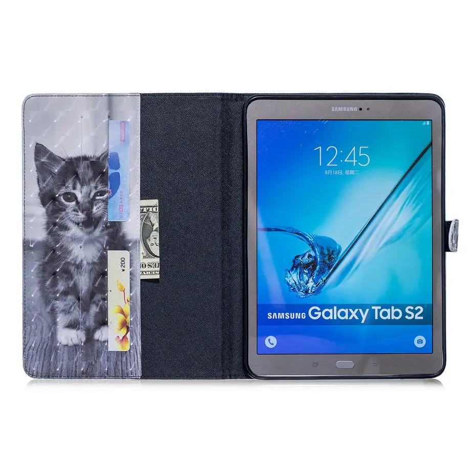 Кожаный чехол для Samsung Galaxy Tab S2 9 7 T810 T815 умный из искусственной кожи с мультяшным