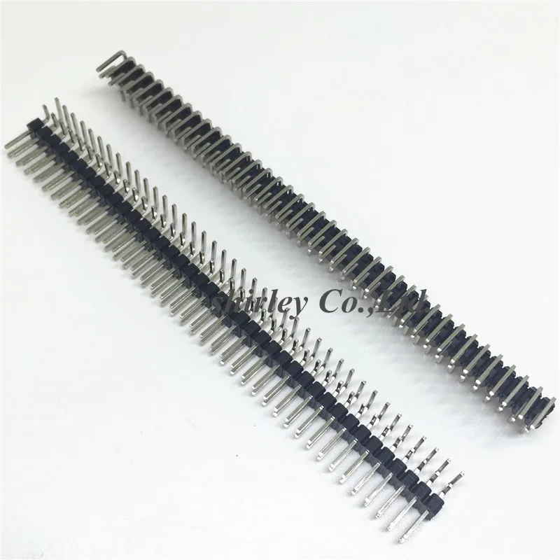 10 шт. двухрядный штырьковый разъем 2 54 мм 2*40P 2X40PIN изогнутые штыри с двойным изгибом прямоугольный полоса