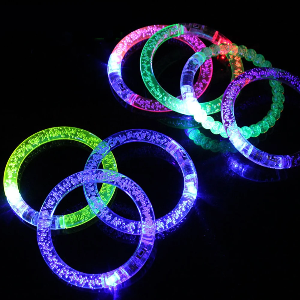 50 шт./лот акриловый браслет со светодиодной вспышкой светящийся игрушки LED