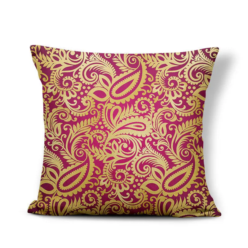 Классические подушки с геометрическим рисунком Пейсли красные волнистые