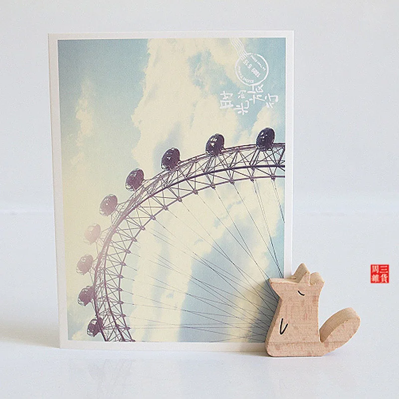 JIANWU Cute animal wooden message folder photo clip cartoon note card holder product display board base | Канцтовары для офиса и