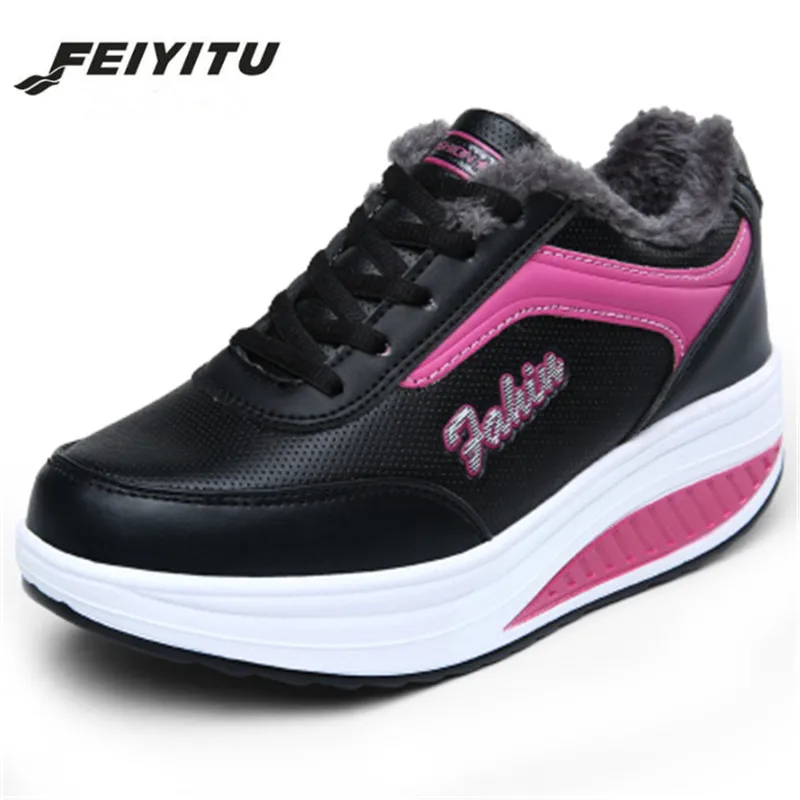 Женские зимние ботинки feiyitu женские бархатные на платформе женская теплая обувь