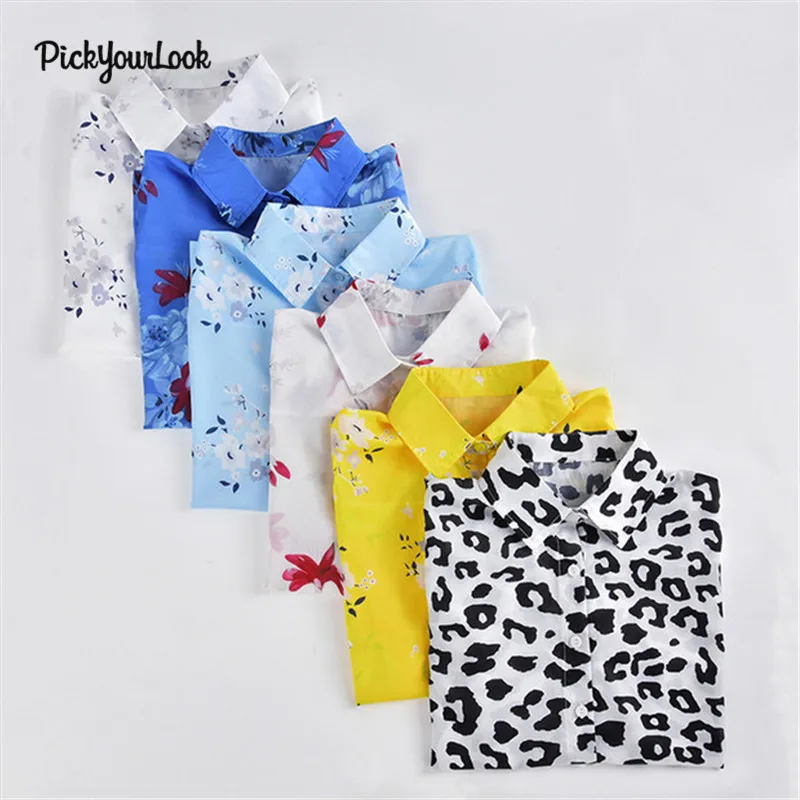 Pickyourlook женские блузки рубашки с коротким рукавом летние цветочные леопардовые