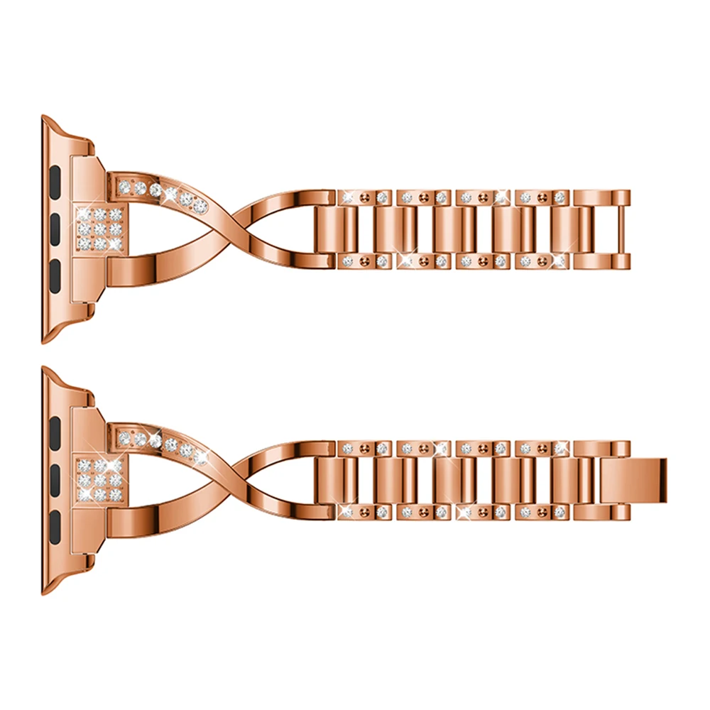 Нержавеющая сталь ремешок для Apple Watch 1/2/3/4 серии 38mm/42mm iWatch 40 мм/44 мм Замена Bling Band
