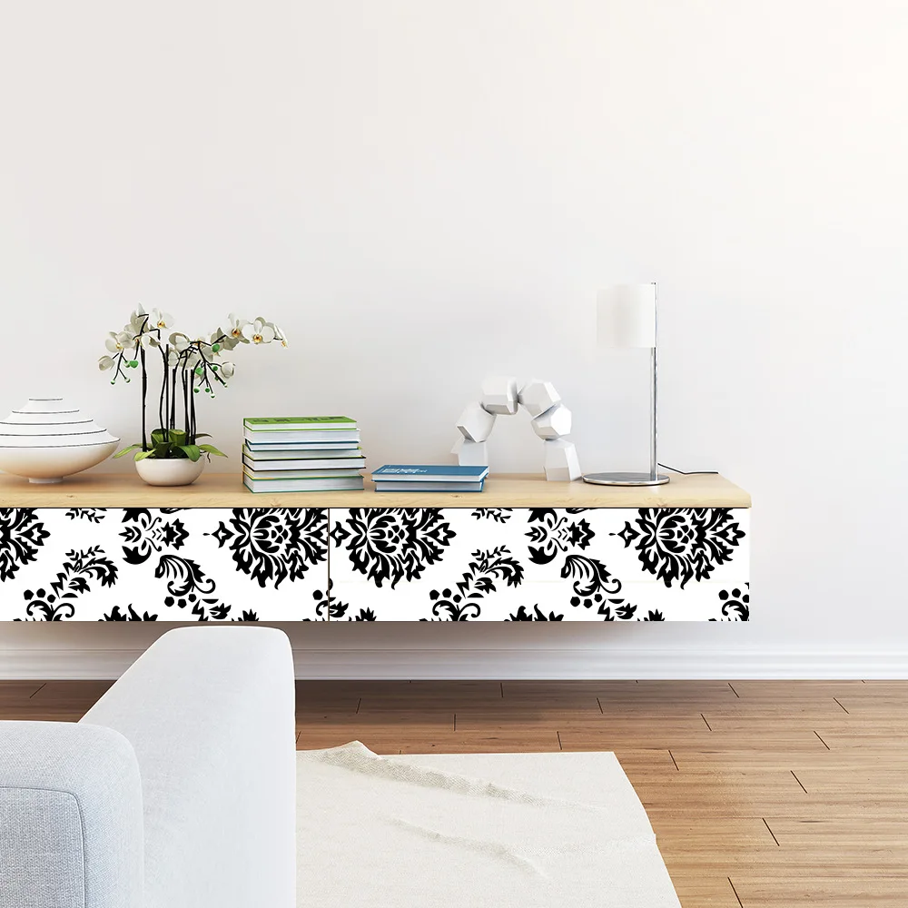 Funlife Дамаск стены Стикеры, современные обои rolls для гостиной, Wall Art украшения дома, самоклеющиеся водостойкие Переводные картинки
