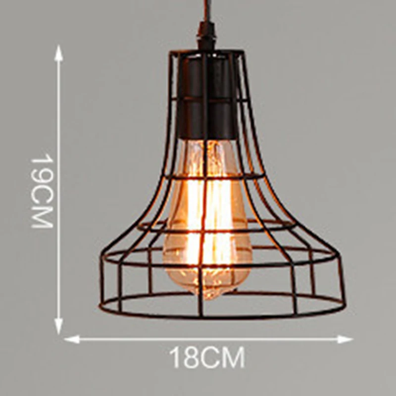 Vintage Retro Iron Lamp Cage Lampshade Pendant Light Lamp shade Table Ceiling Pendant Light Shade Lamp Cover Home Decor