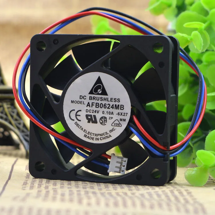 

SSEA New Wholesale cooling fan for DELTA AFB0624MB 6015 6CM 24V 0.10A 3 wire Cooling fan 60*60*15mm