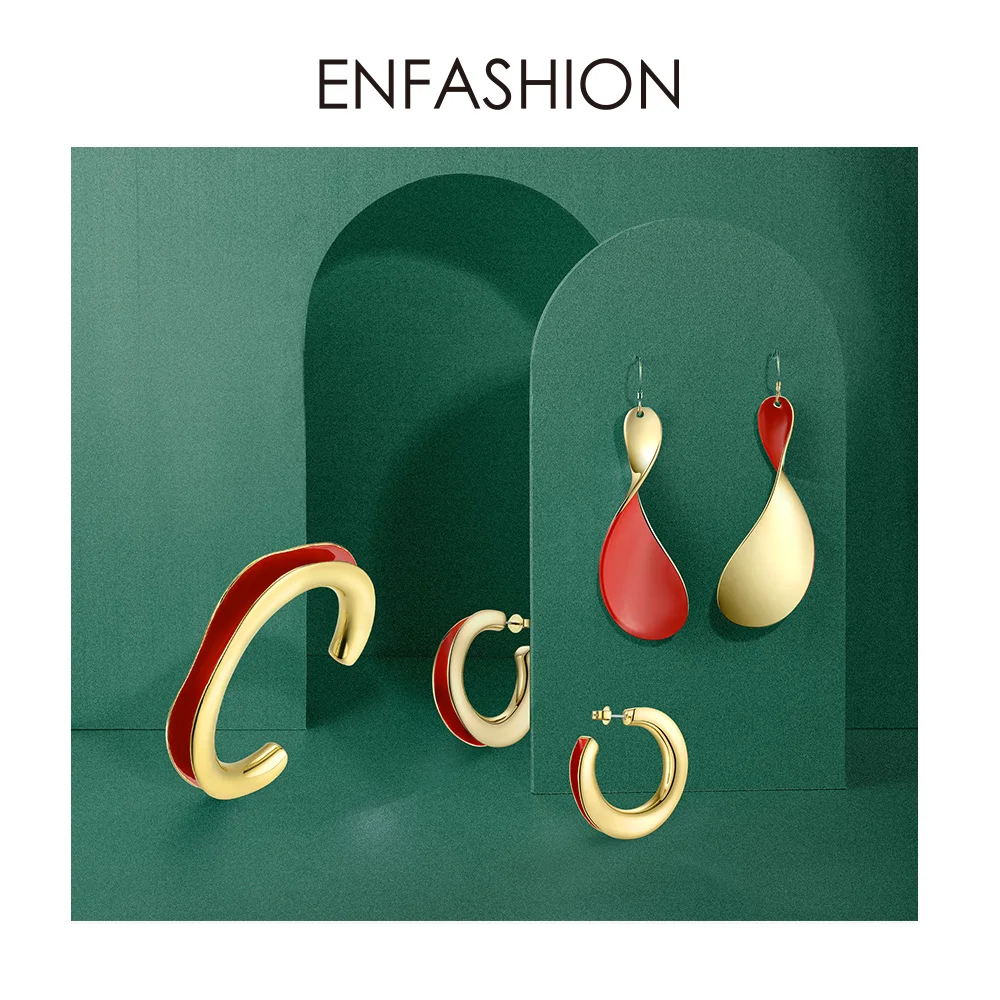 Enfashion красные Висячие серьги для женщин золотого цвета, большие длинные висячие серьги, модное ювелирное изделие Oorbellen EC191017