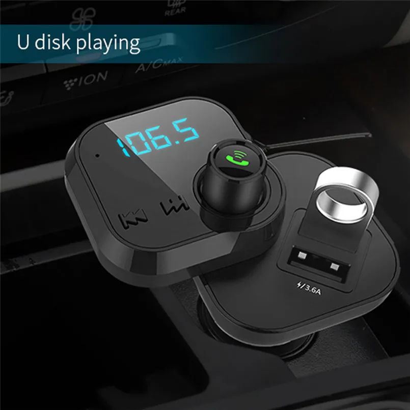 Wireless Car FM Transmitter Dual USB Mp3 Player Bluetooth Handsfree Calling LED Display Support TF Card /U Disk Music Play 30A20 |