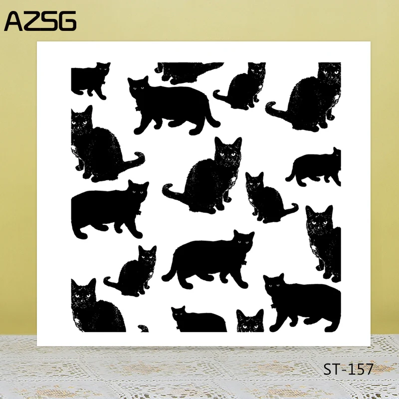 Хэллоуин/черные кошки прозрачный силиконовый штамп для DIY скрапбукинга/фото