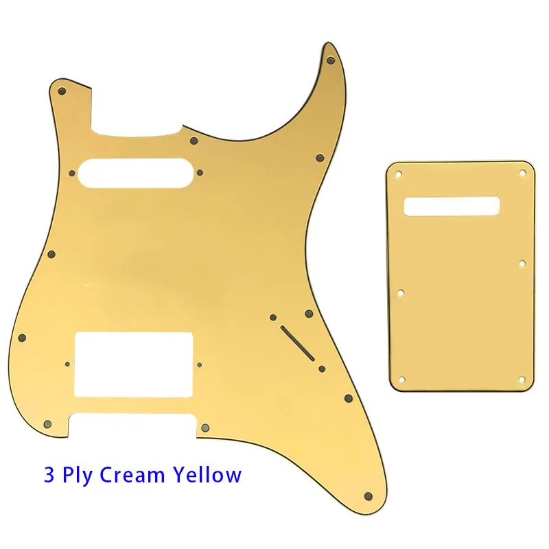 3Ply Cream Yellow Запчасти для гитары-для США/Мехико Fd Strat 72' 11 винтовое отверстие стандарт PAF Humbcker Hs гитарная Накладка и задняя пластина скретч пластина - Цвет: 3Ply Cream Yellow