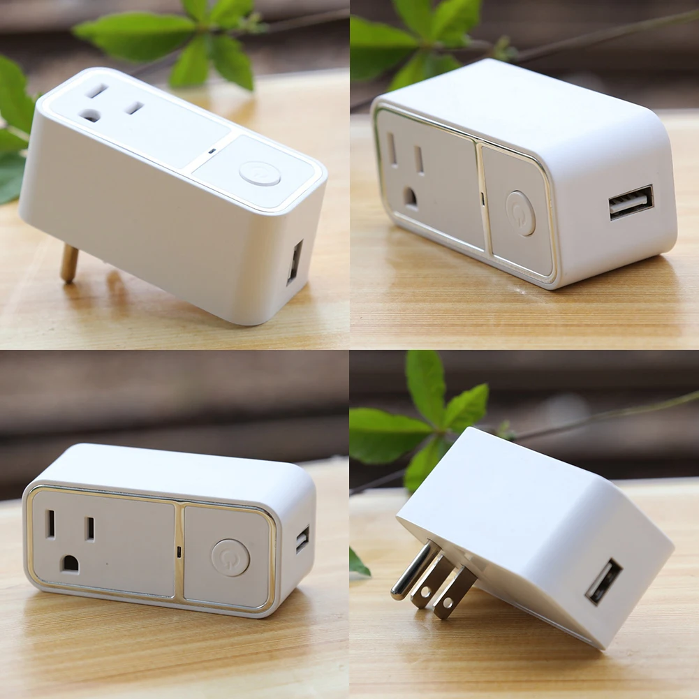 10A APP Control Smart Socket Practical Retardant Shell USB Output Wireless General WIFI Mini Voice US Plug | Электроника
