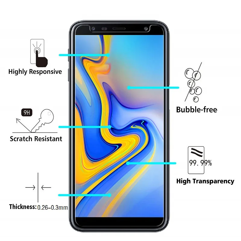 VSKEY 10 шт. 2.5D Закаленное стекло для samsung Galaxy J4 Plus J4 Core защита экрана Защита от царапин защитная пленка