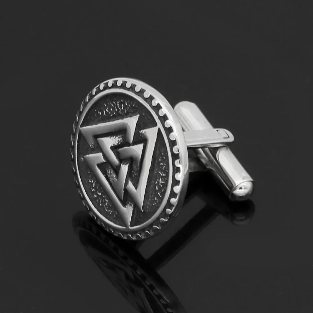Скандинавский Викинг Valknut Амулет из нержавеющей стали запонки для мужчин и