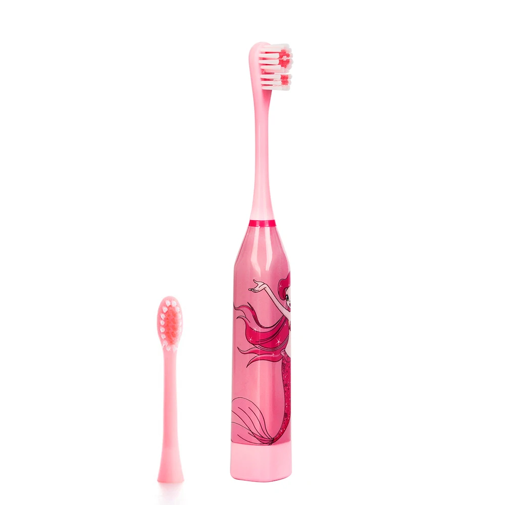 Электрическая ультразвуковая зубная щетка Детская мультяшная с 2 сменными головками Мягкая Щетина зубная щетка детская гигиена полости рта