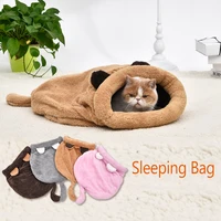 cute cat sleeping bag warm dog cat bed pet dog house lovely soft pet cat mat cushion high quality products lovely design 4colors