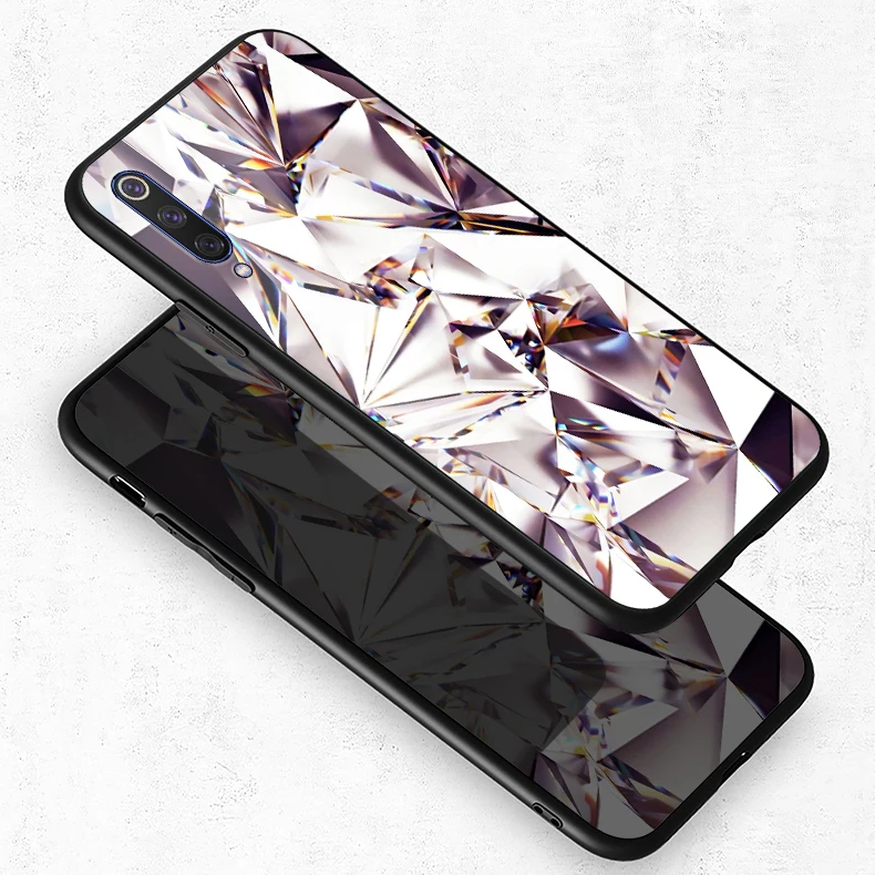 Чехол для Samsung Galaxy A50 A505 A 50 чехол стеклянный милый блестящий с бриллиантами
