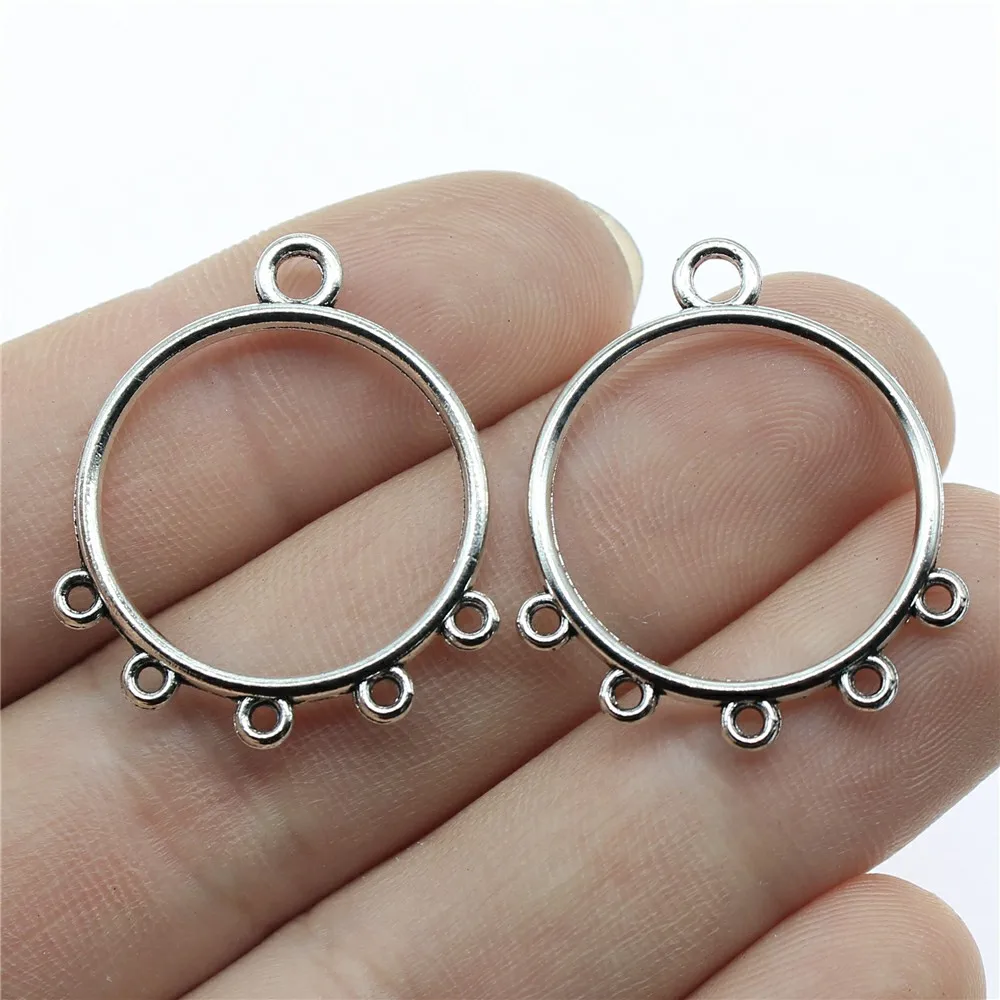 B13979-29x25mm 10 шт./лот, подвески, соединитель для сережек, античный серебряный цвет, соединитель для сережек, Подвески для изготовления ювелирных изделий - Цвет: B13979-29x25mm
